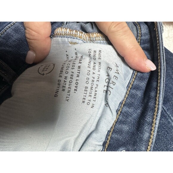 American Eagle Blue Jeggings Sz 16 Denim Stretch - Picture 5 of 13